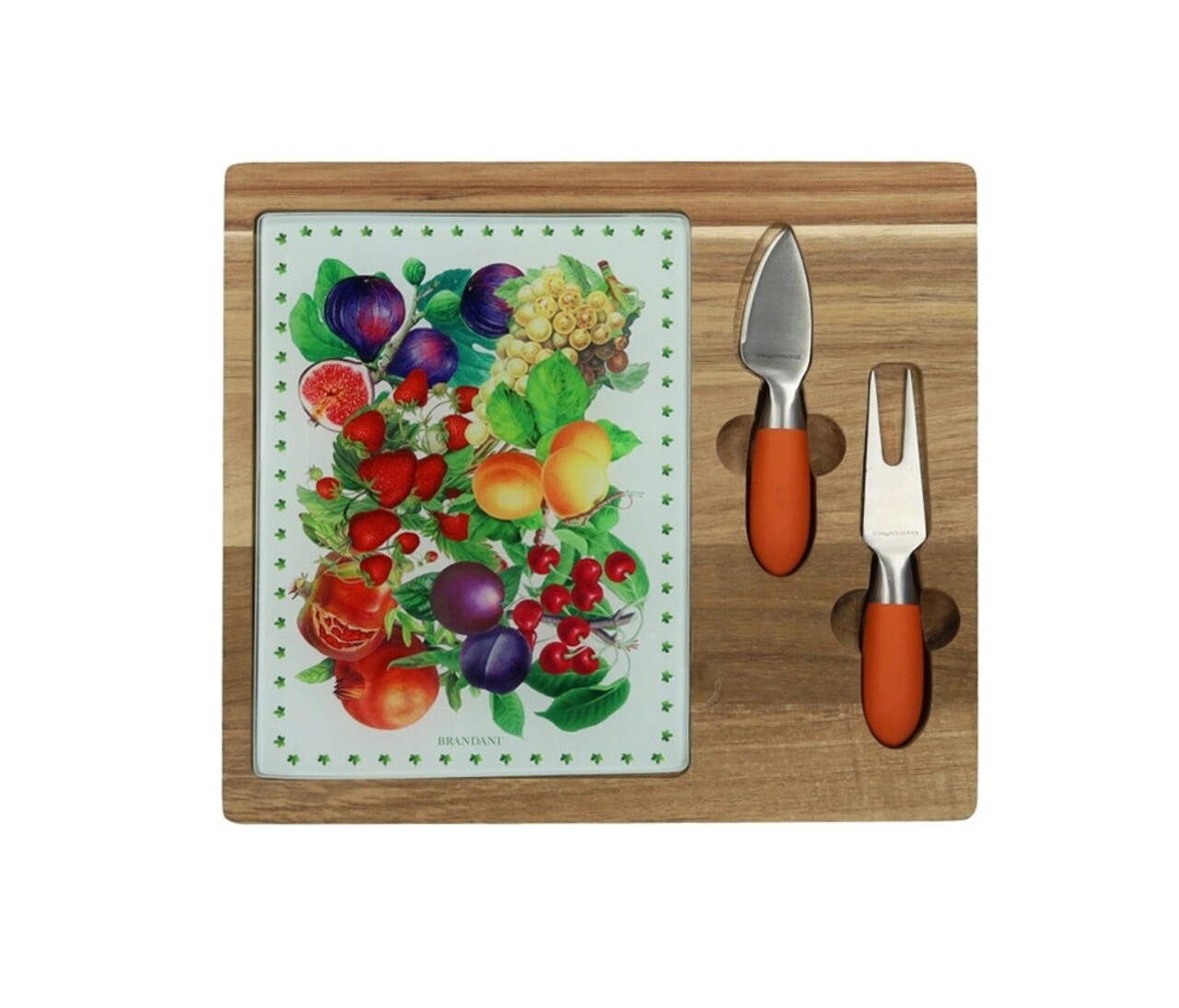 Set servire branzeturi, tocator si cutite, Le Primizie, Brandani, 23x26 cm, lemn de salcam/sticla - imagine 4